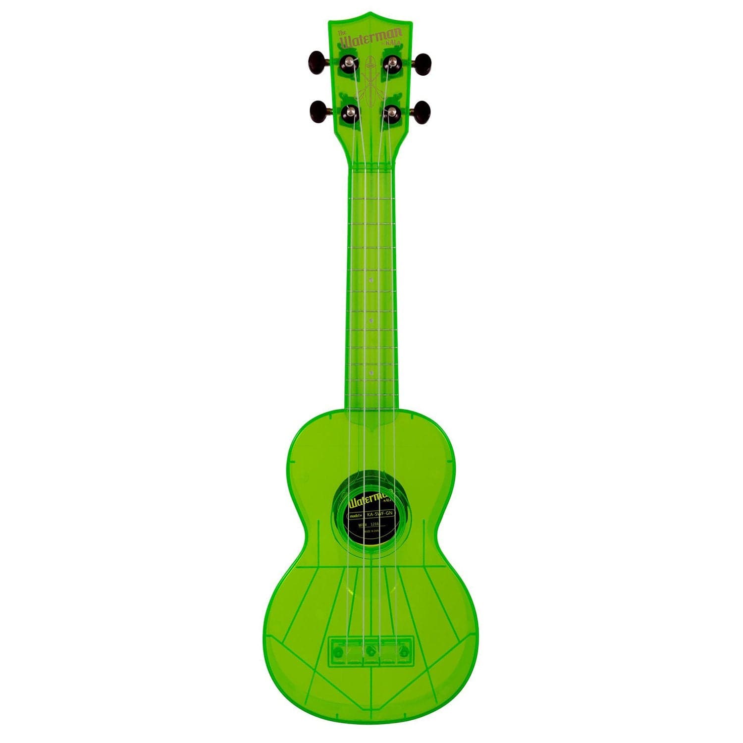 kala soprano ukuleles fluorescent sour apple green kala ka-swf soprano waterman ukulele with bag #color_fluorescent-sour-apple-green