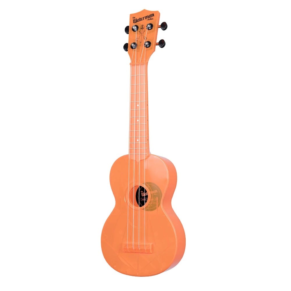 kala soprano ukuleles kala ka-swf soprano waterman ukulele with bag #color_fluorescent-orangesicle