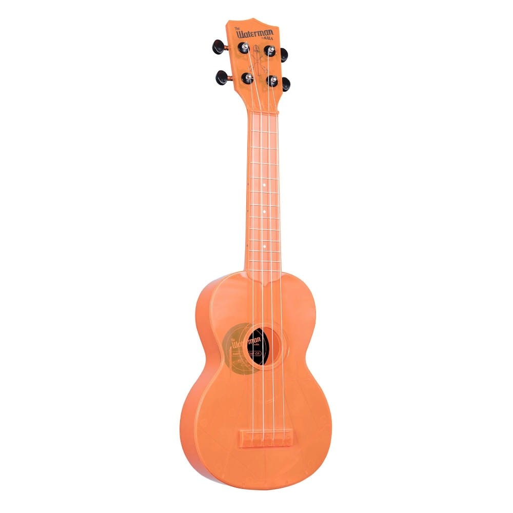 kala soprano ukuleles kala ka-swf soprano waterman ukulele with bag #color_fluorescent-orangesicle