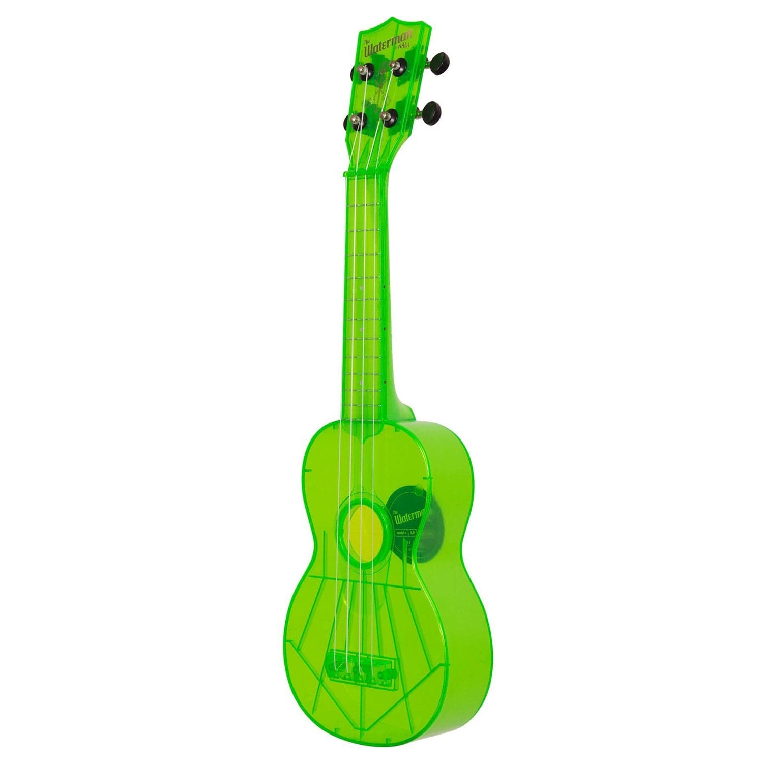 kala soprano ukuleles kala ka-swf soprano waterman ukulele with bag #color_fluorescent-sour-apple-green
