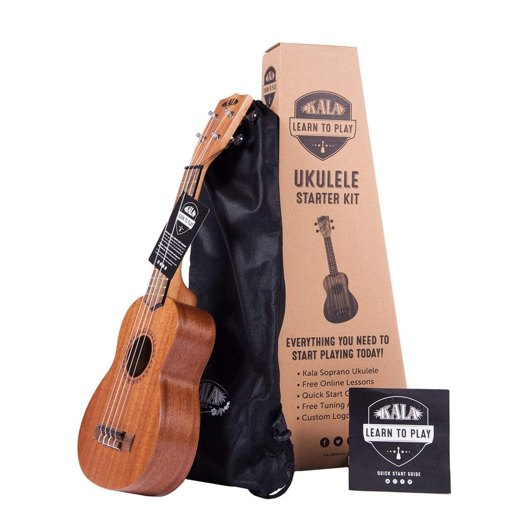 kala soprano ukuleles kala kala-ltp-s learn to play ukulele starter kit with online learning & digital tuner app