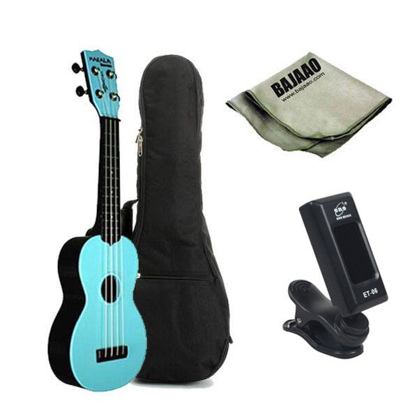 kala soprano ukuleles kala mk-swb makala waterman soprano standard ukulele - blue bundle