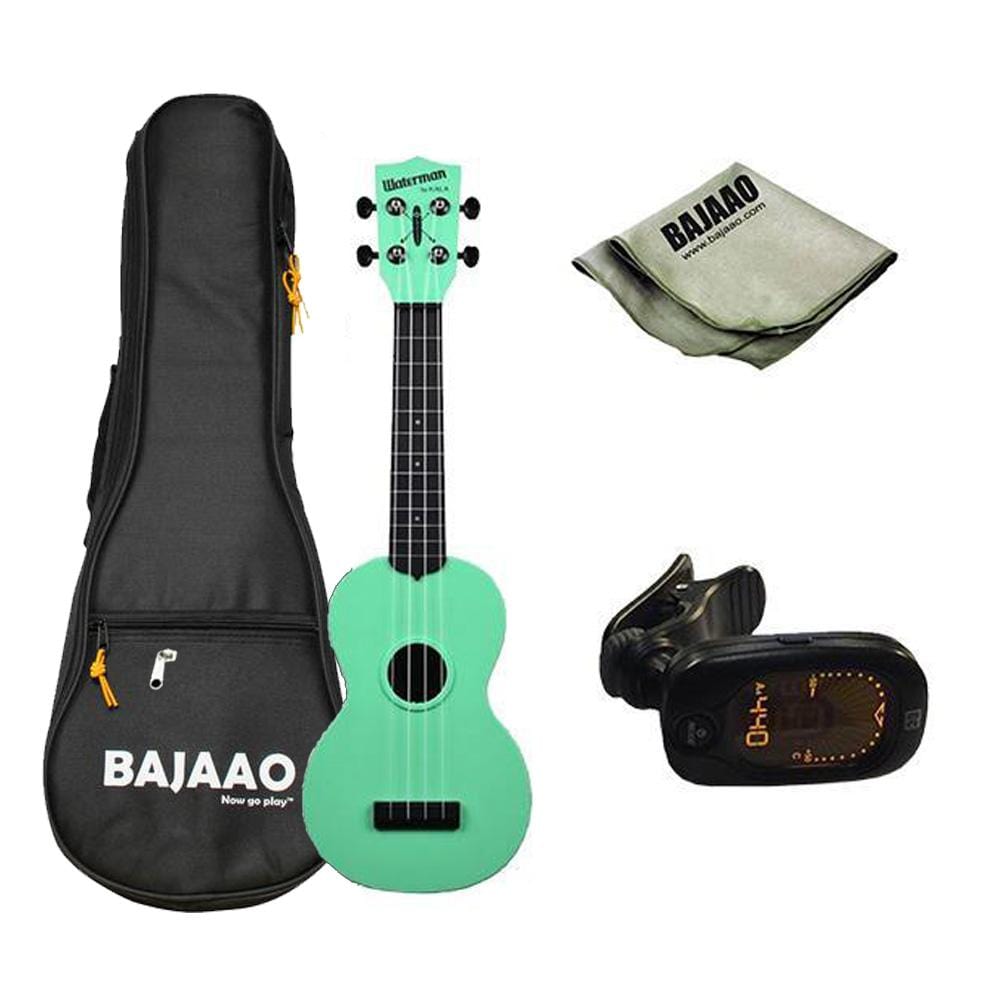 kala soprano ukuleles kala mk-swb makala waterman soprano standard ukulele - seafoam green bundle