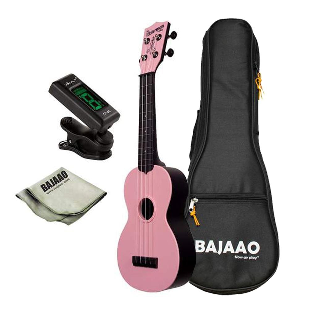kala soprano ukuleles kala mk-swb makala waterman soprano standard ukulele - soft pink bundle