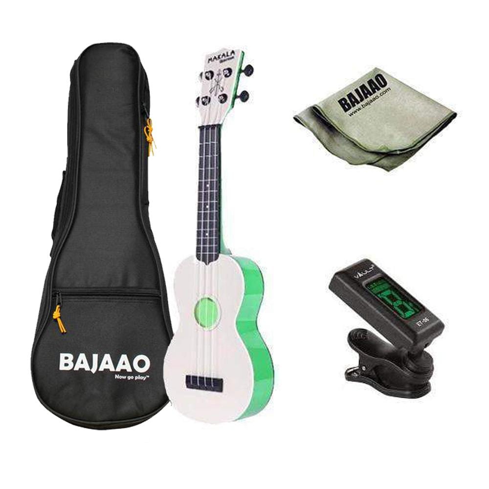 kala soprano ukuleles kala mk-swt makala waterman soprano standard ukulele - translucent green bundle