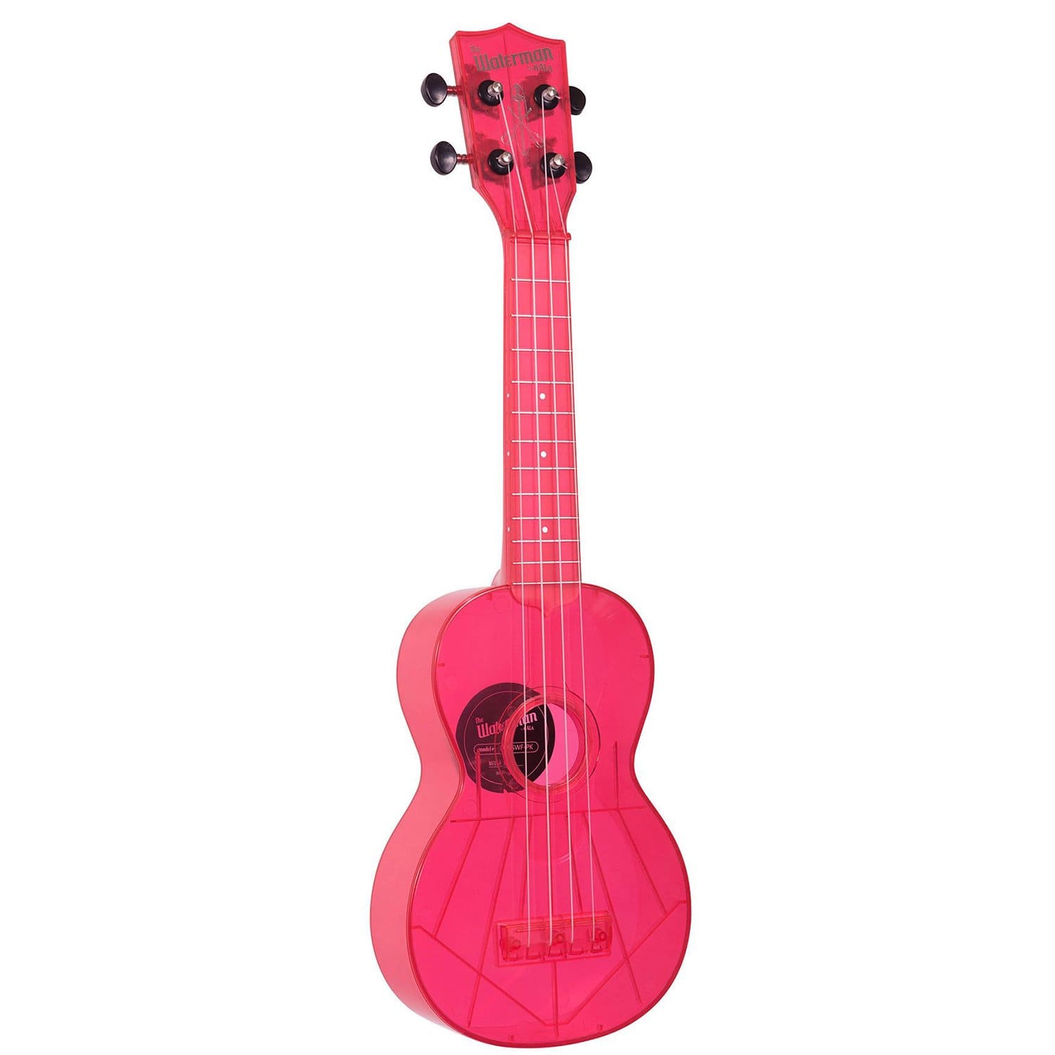 kala soprano ukuleles kala swf-pk soprano waterman ukulele - fluorescent watermelon pink