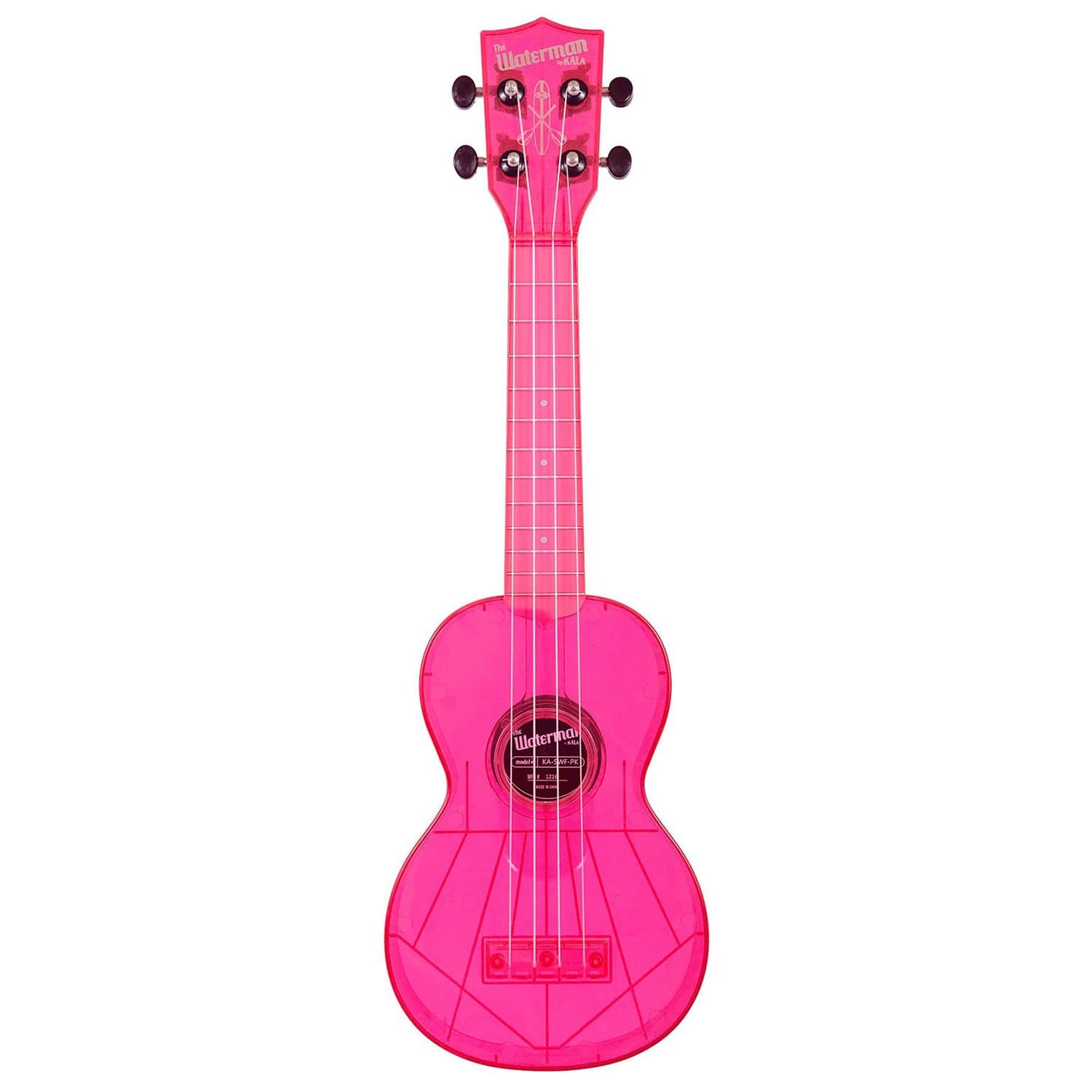 kala soprano ukuleles kala swf-pk soprano waterman ukulele - fluorescent watermelon pink