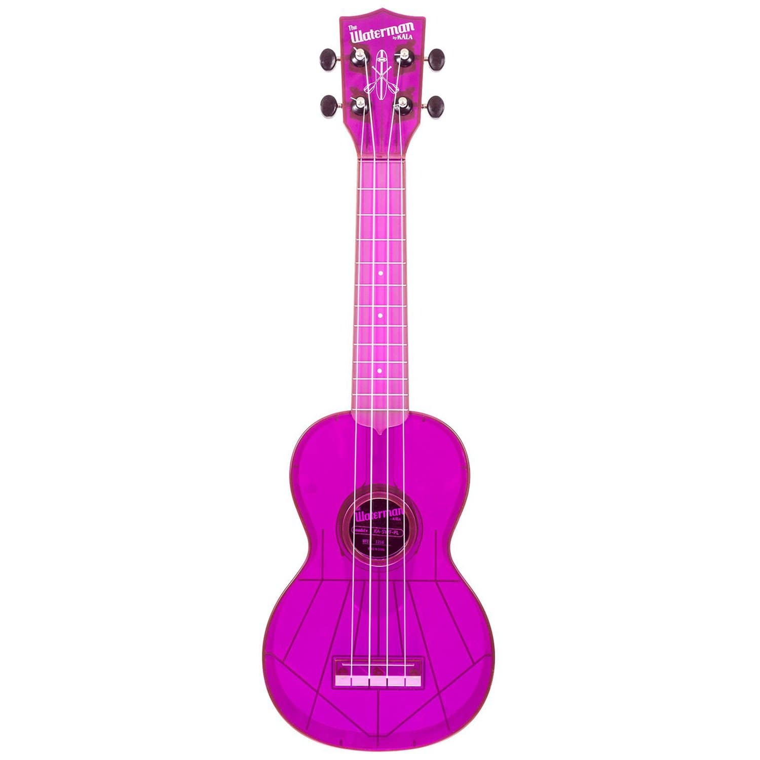 kala soprano ukuleles kala waterman swf-pl soprano fluorescent purple grape ukulele