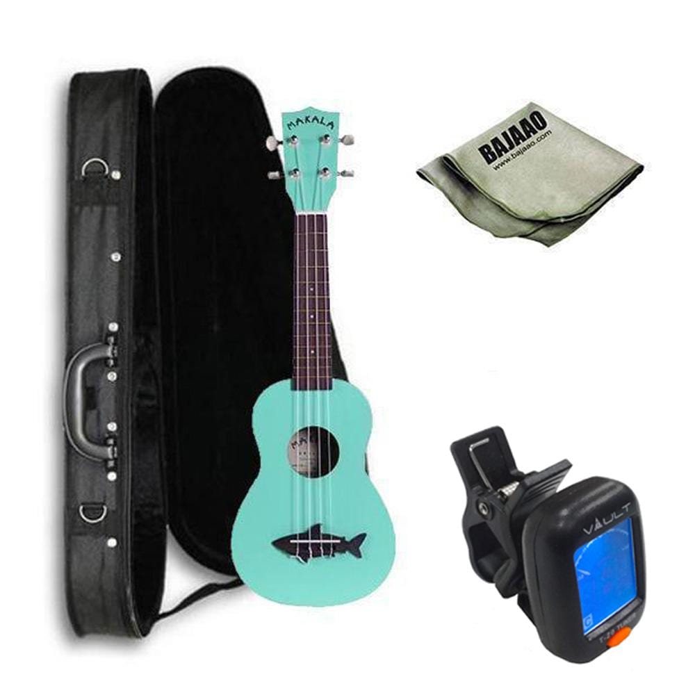 kala soprano ukuleles surf green kala makala soprano ukulele vintage satin finish deluxe ukulele bundle #color_surf-green