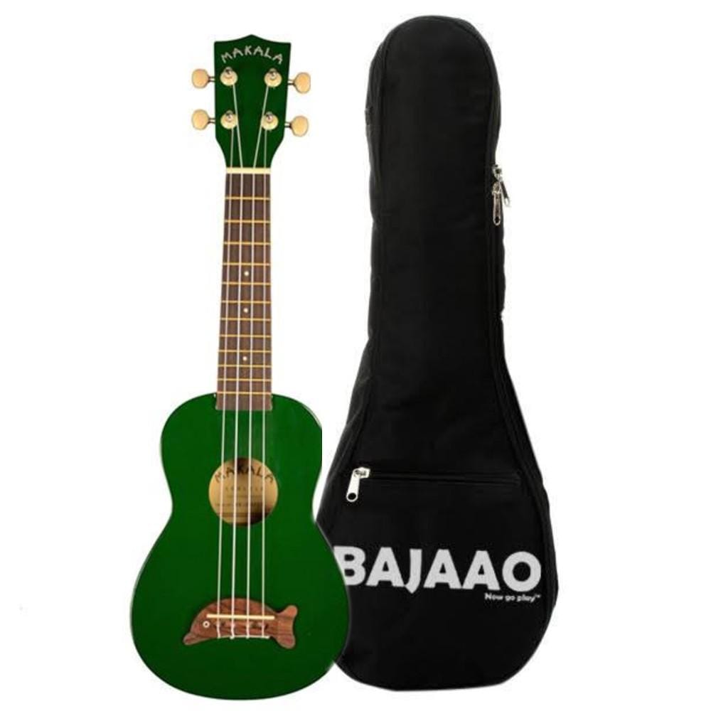 kala ukulele bundles green kala mk-sd makala soprano ukulele with bajaao ub-s gig bag #color_green