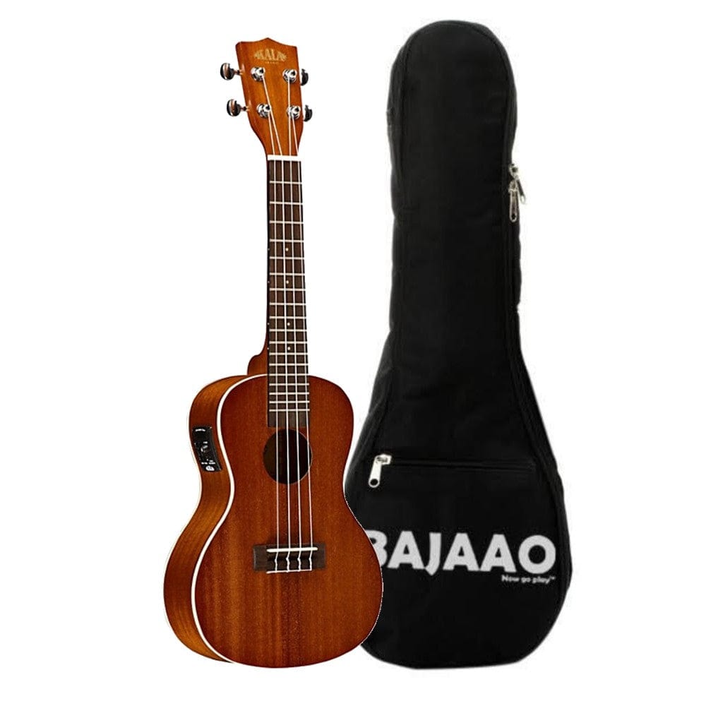kala ukulele bundles kala ka-ce satin mahogany concert ukulele with bajaao ub-s gig bag