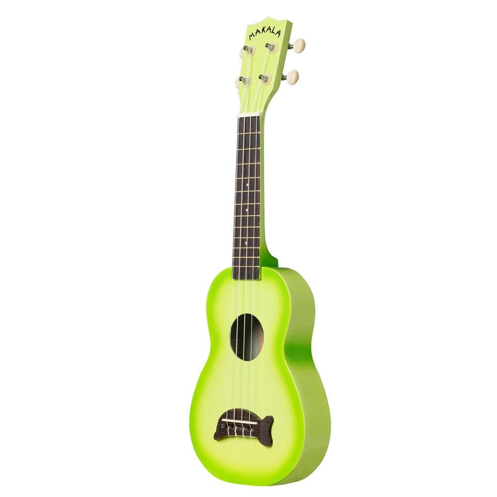 kala ukulele bundles kala mk-sd makala soprano ukulele with bajaao ub-s gig bag #color_green-burst