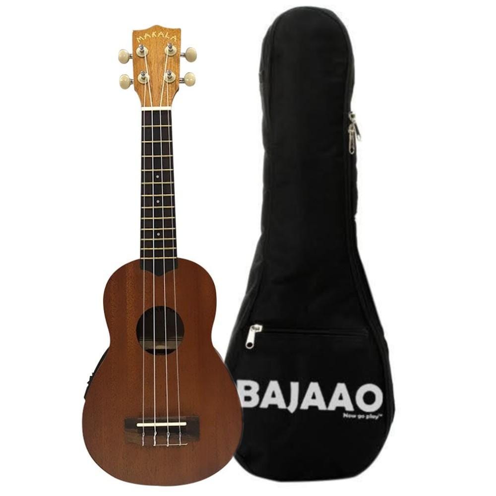 kala ukulele bundles kala mk-se makala electro-acoustic soprano ukulele with bajaao ub-s gig bag