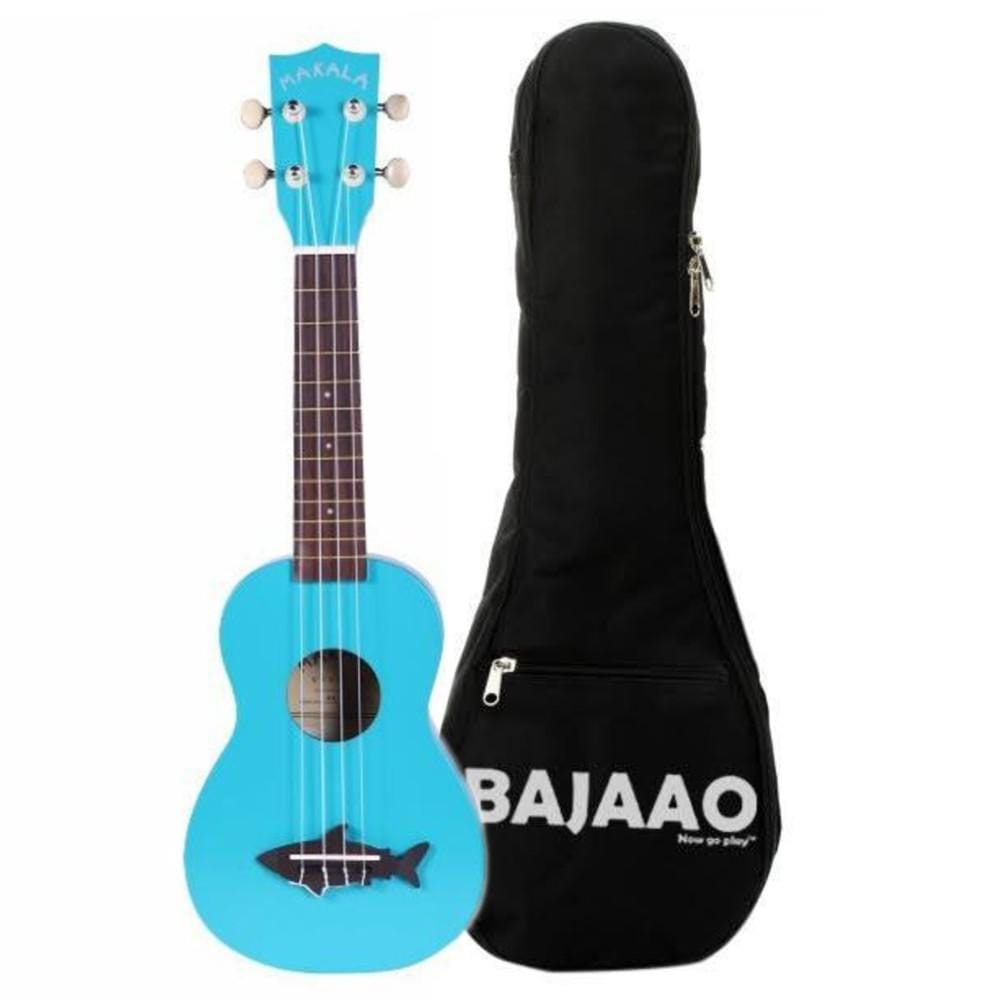 kala ukulele bundles mako blue kala mk-ss makala soprano ukulele with bajaao ub-s gig bag #color_mako-blue