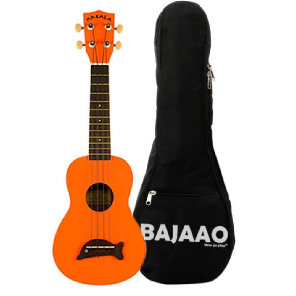 kala ukulele bundles orange kala mk-sd makala soprano ukulele with bajaao ub-s gig bag #color_orange
