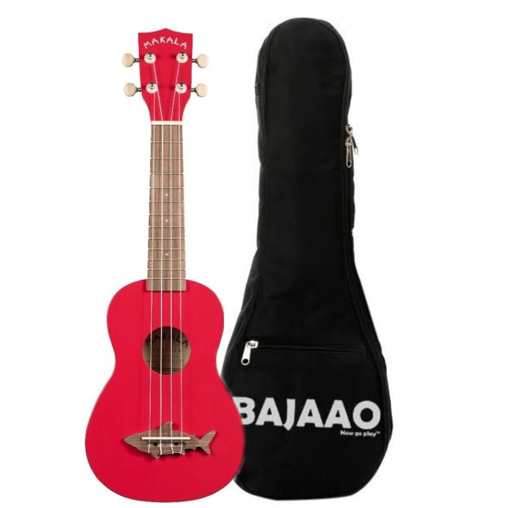 kala ukulele bundles red sea kala mk-ss makala soprano ukulele with bajaao ub-s gig bag #color_red-sea