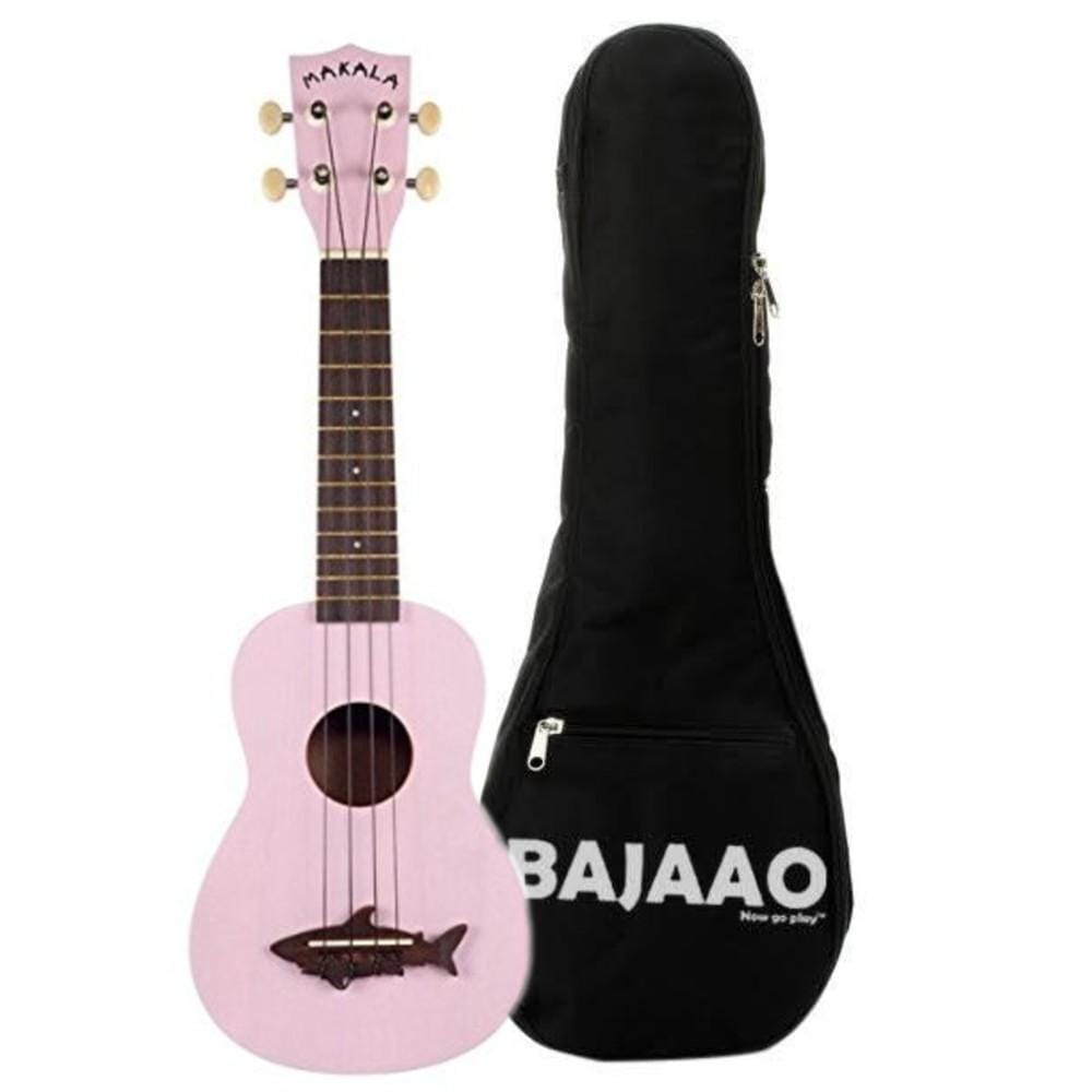 kala ukulele bundles shell pink kala mk-ss makala soprano ukulele with bajaao ub-s gig bag #color_shell-pink