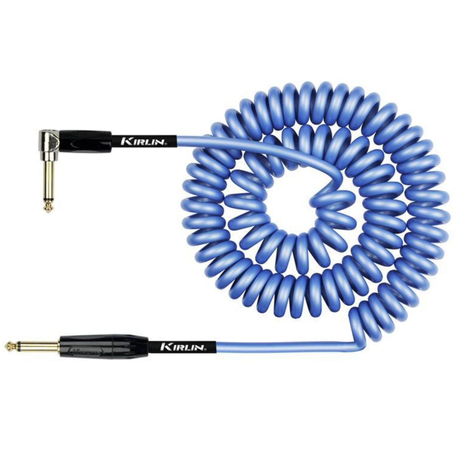 Kirlin Instrument Cables Blue Kirlin R Angle Premium 10M Coil Instrument Cable