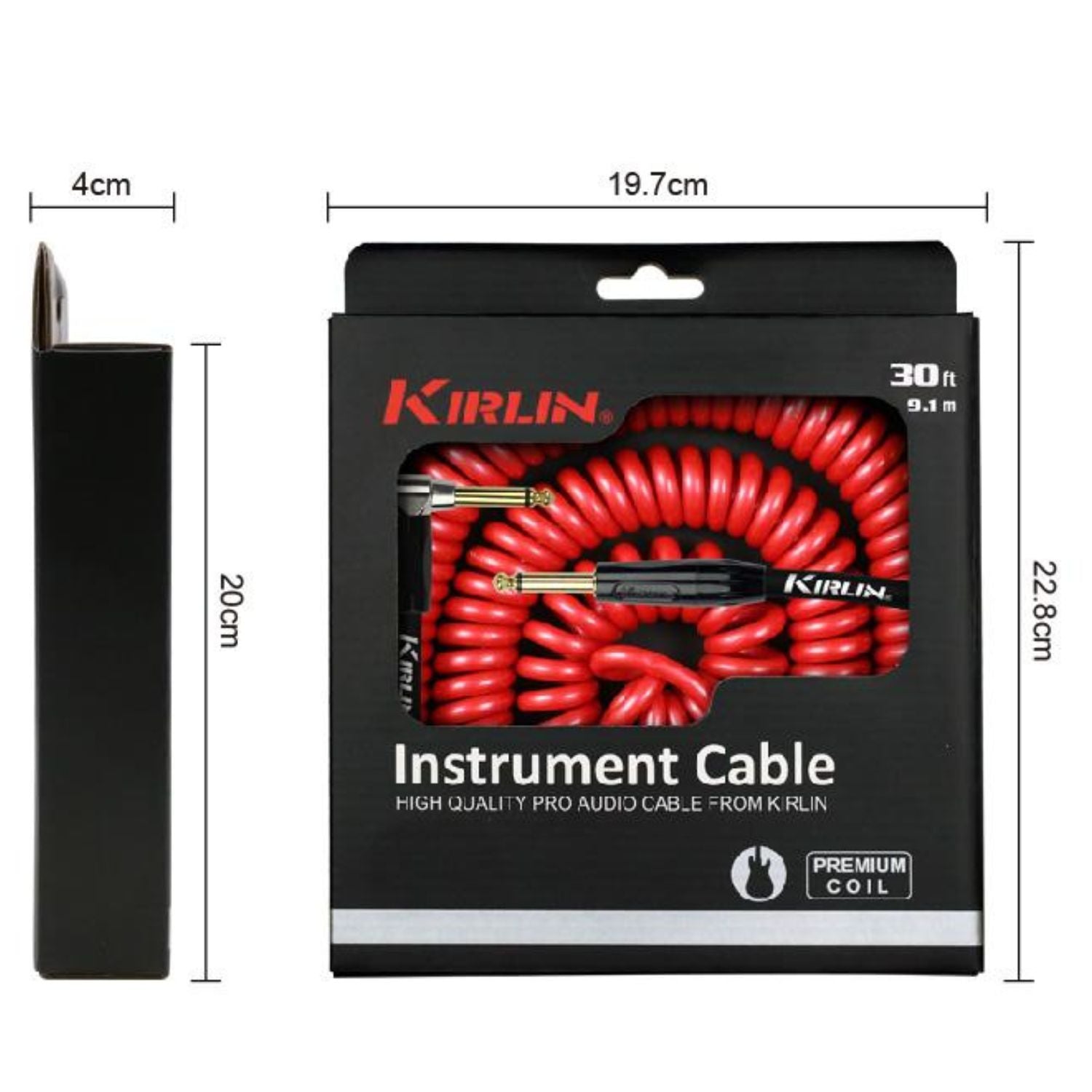 Kirlin Instrument Cables Kirlin R Angle Premium 10M Coil Instrument Cable