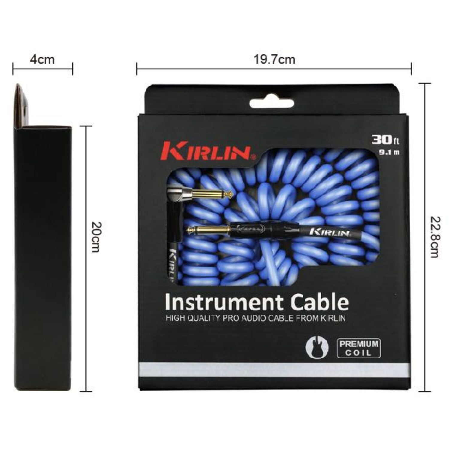 Kirlin Instrument Cables Kirlin R Angle Premium 10M Coil Instrument Cable