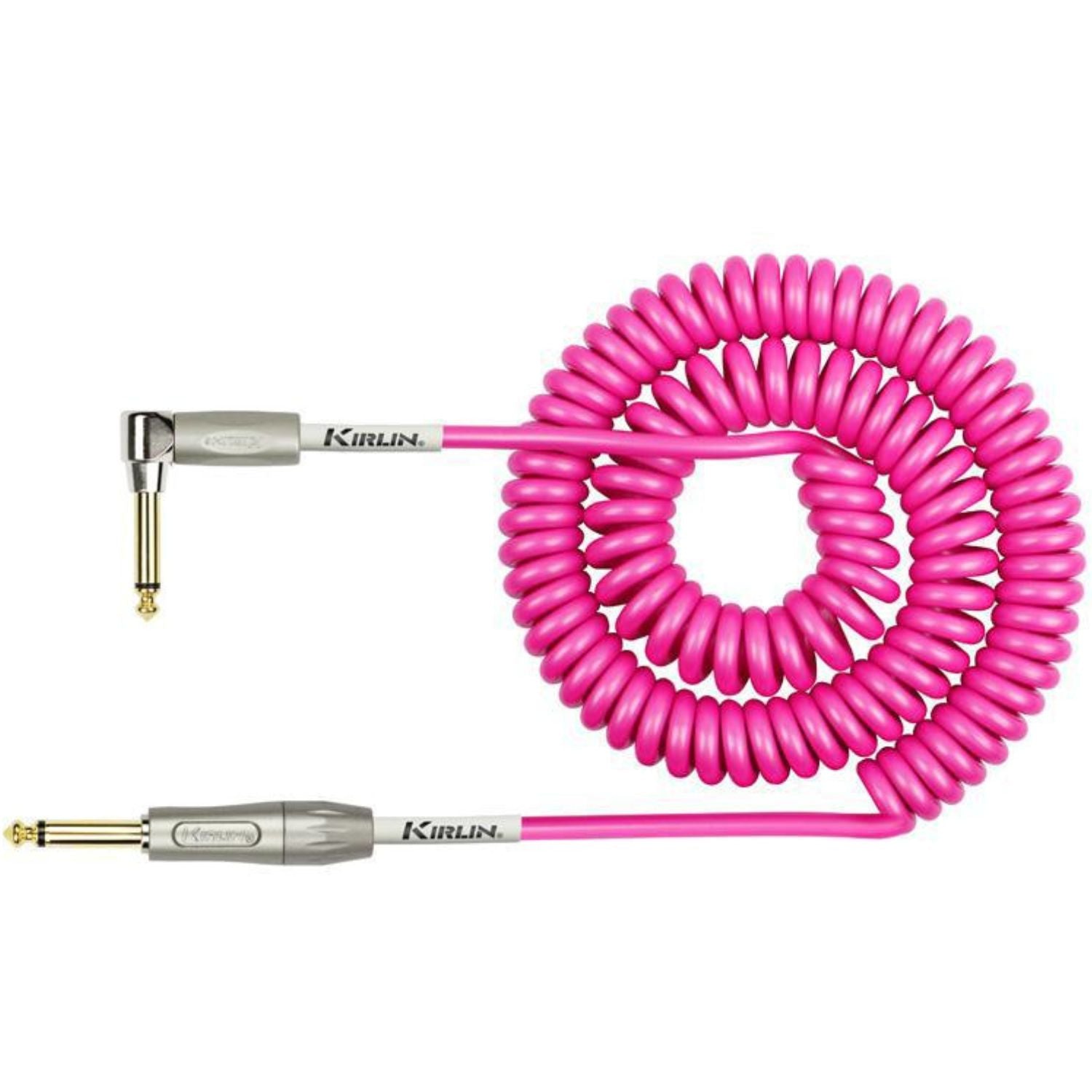 Kirlin Instrument Cables Pink Kirlin R Angle Premium 10M Coil Instrument Cable