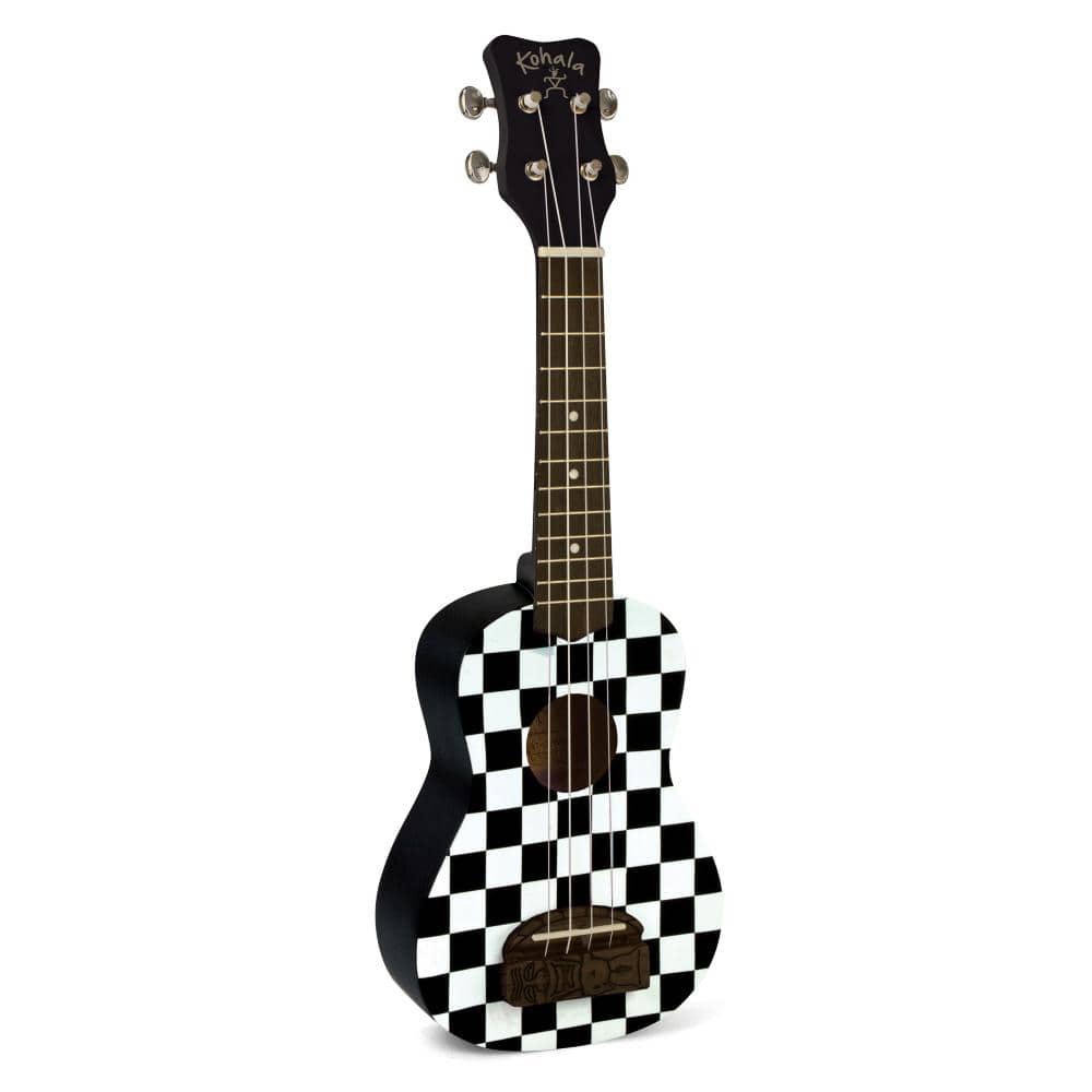 kohala soprano ukuleles checkerboard kohala kt tiki uke soprano ukulele #color_checkerboard
