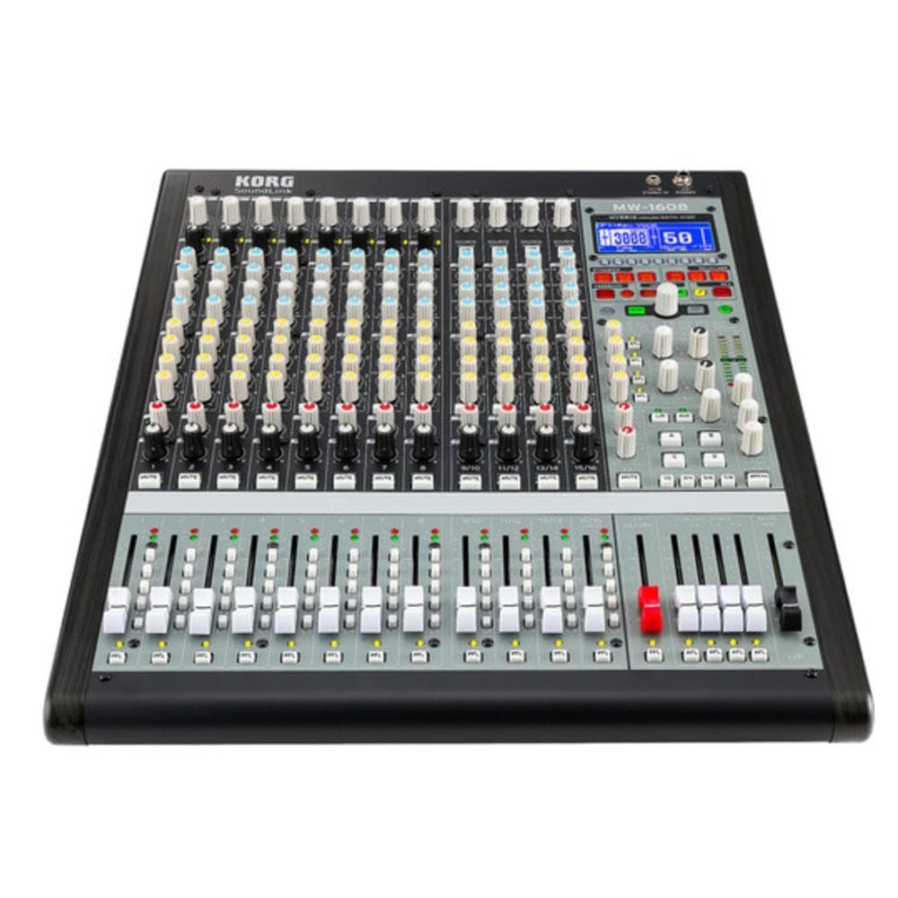 korg digital mixers korg mw-1608 16x8x2 hybrid analog / digital mixer- black