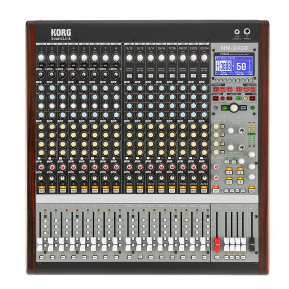 korg digital mixers korg mw-2408 24x8x2 hybrid analog / digital mixer- black