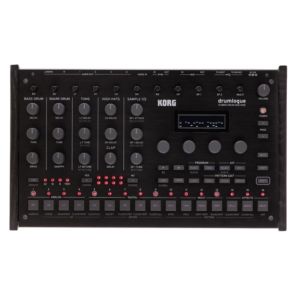 korg synthesizers korg drumlogue hybrid analog / digital drum machine synthesizer with built-in effects