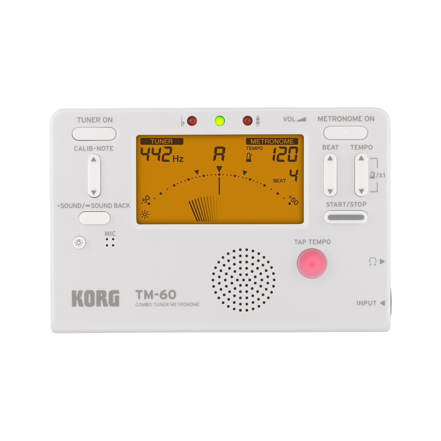 Korg Tuners White Korg TM-60 Combo Tuner Metronome