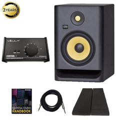 KRK Monitor Speaker Bundles KRK ROKIT 7 G4 7inch Powered Studio Monitor Speaker with Controller, Isolation Pad, Cables and Ebook - Single Unit