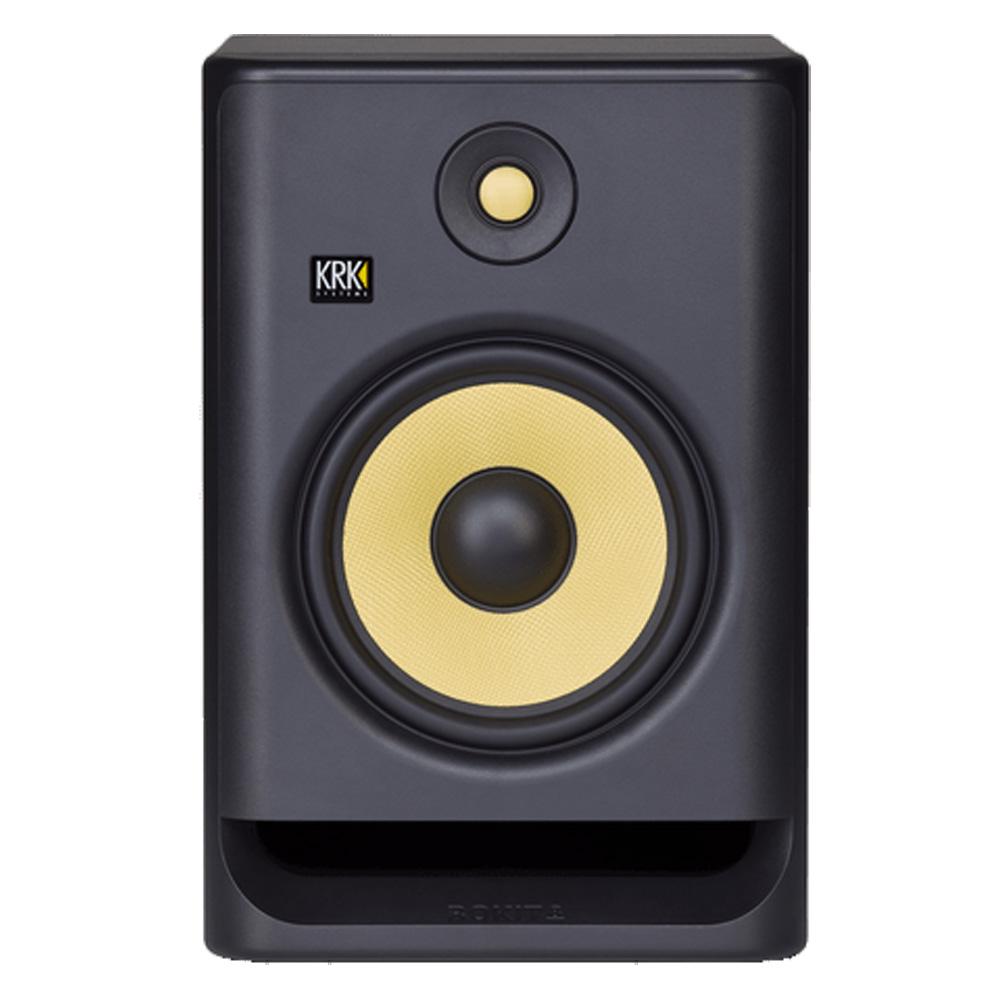 krk monitor speaker bundles krk rokit 8 g4 8inch powered studio monitor speaker with controller, isolation pads, cable and ebook - single