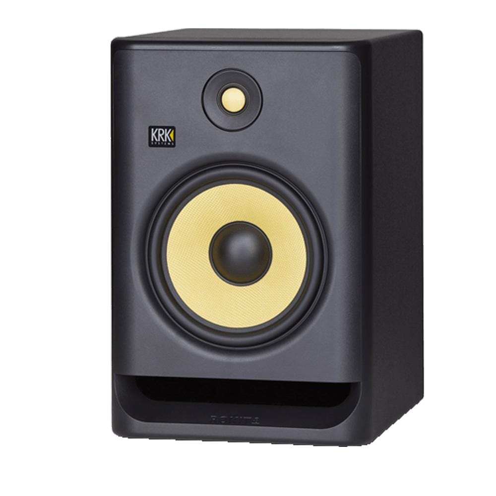 krk monitor speaker bundles krk rokit 8 g4 8inch powered studio monitor speaker with controller, isolation pads, cable and ebook - single