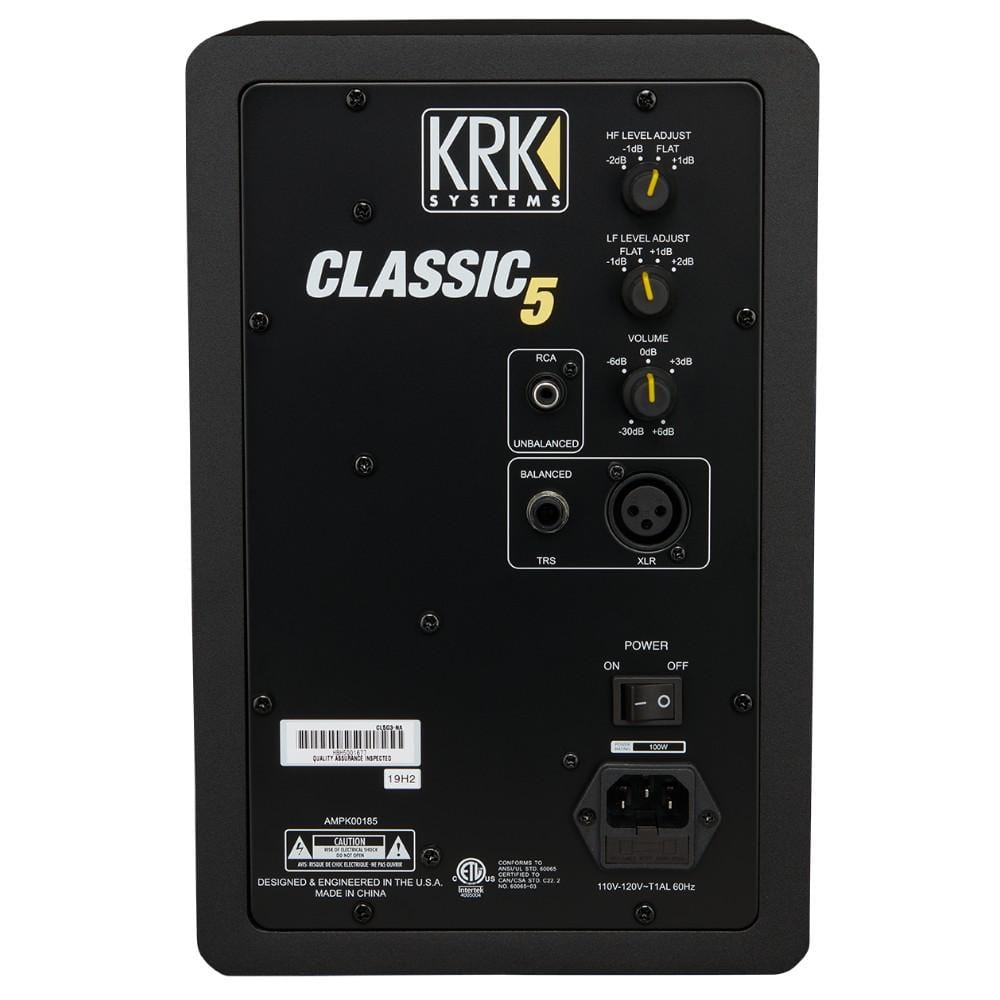 krk monitor speakers krk classic 5 active 2-way professional studio monitor - single - black