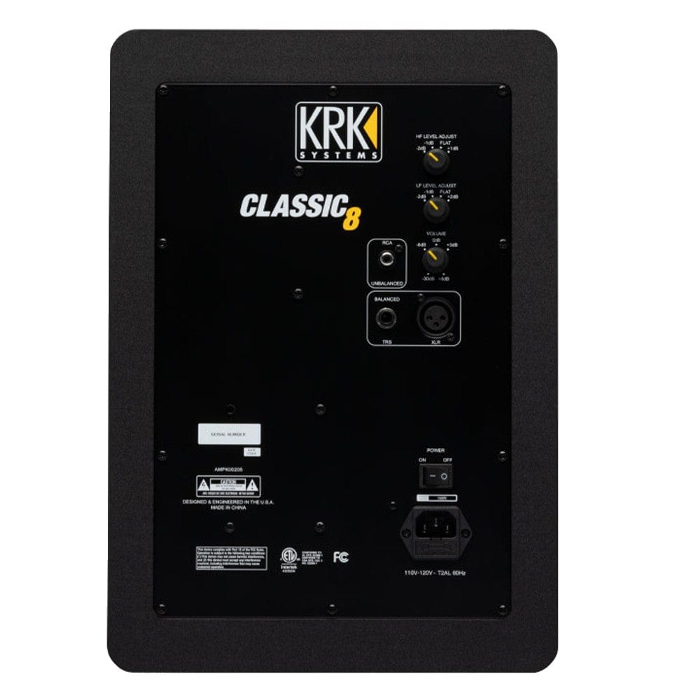 krk monitor speakers krk classic 8 active 2-way professional studio monitor - single - black