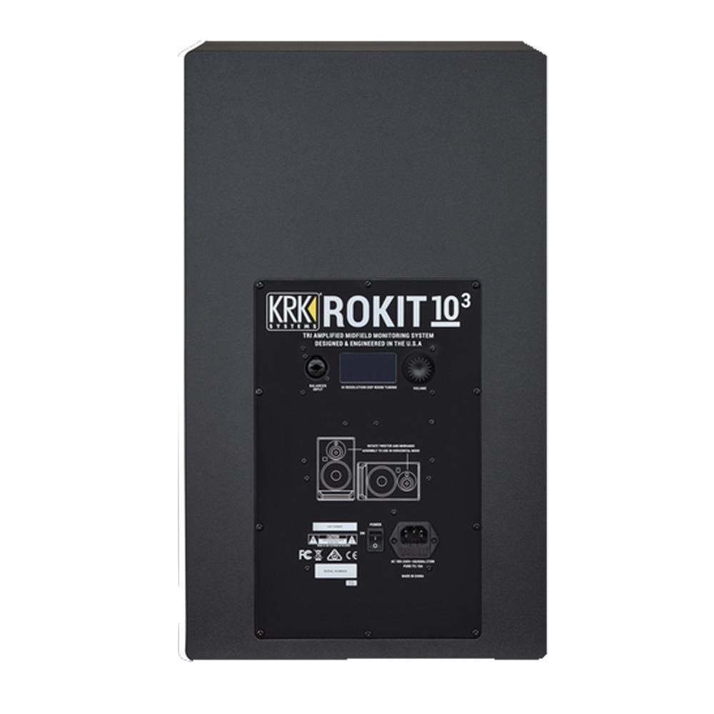 krk monitor speakers krk rokit 10-3 g4 10inch tri-amp mid-field powered studio monitor speaker - single