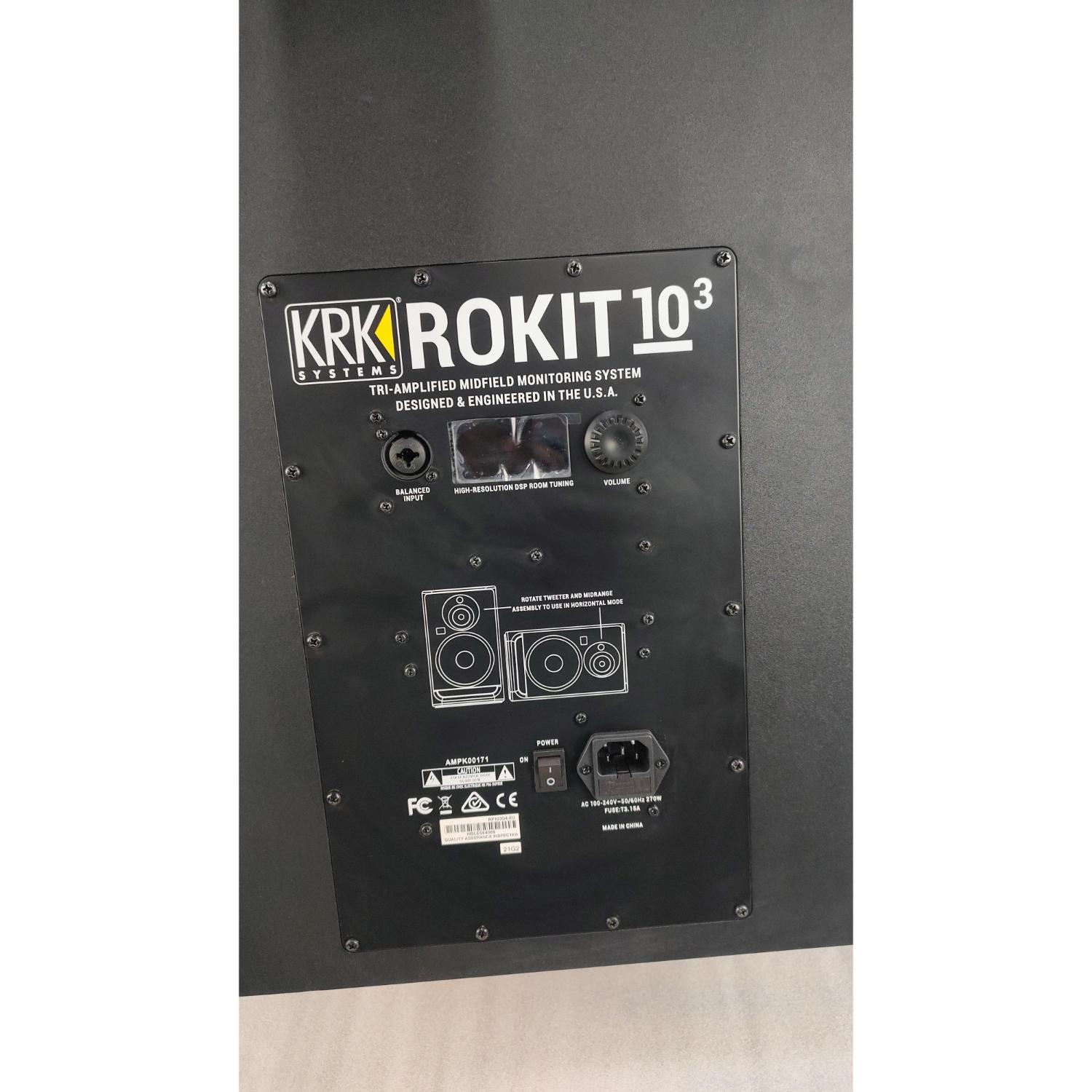 KRK Monitor Speakers KRK ROKIT 10-3 G4 10inch Tri-Amp Mid-Field Powered Studio Monitor Speaker - Single - Open Box