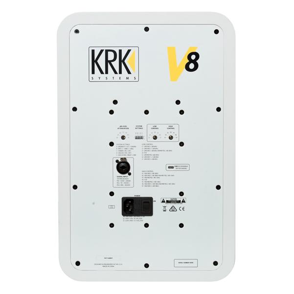 krk monitor speakers krk systems v8s4 8-inch nearfield active studio monitor - single #color_white-noise