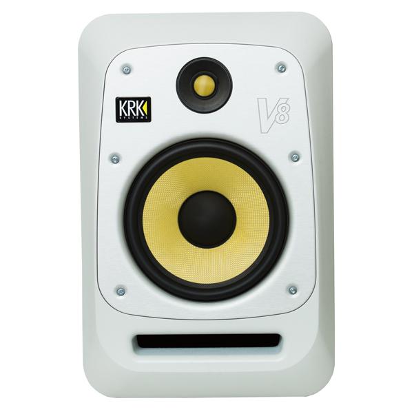 krk monitor speakers white noise krk systems v8s4 8-inch nearfield active studio monitor - single #color_white-noise
