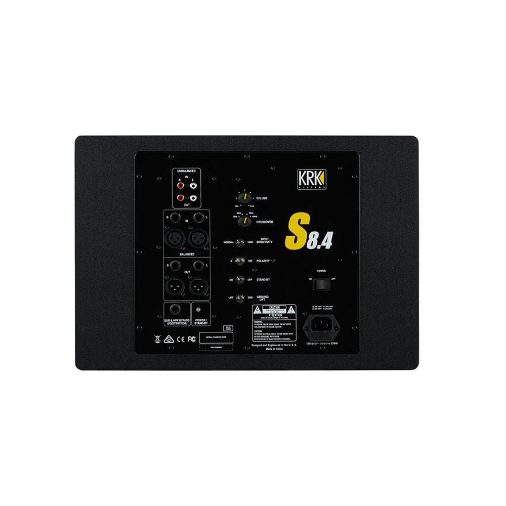 krk subwoofers black krk s8.4 109 watts powered studio subwoofer