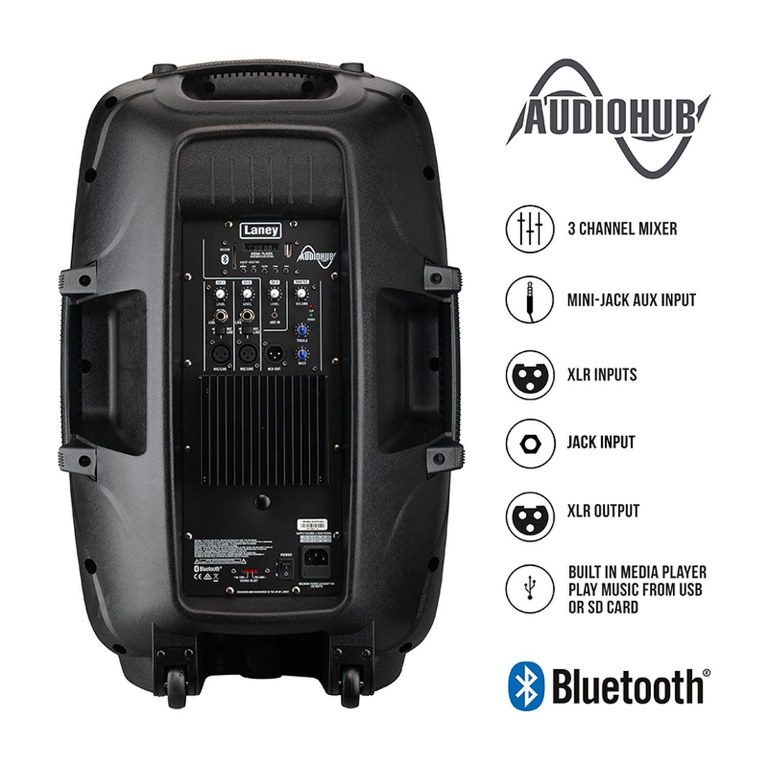 Laney Live Sound Processors Laney AH115 G2 800W Active Audio Hub Venue Portable Loudspeaker