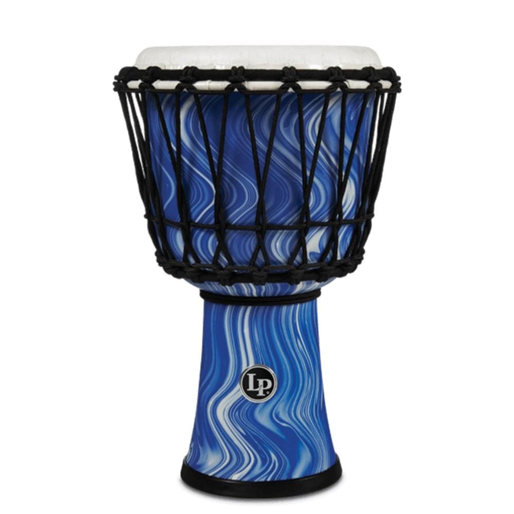 latin percussion djembes blue marble latin percussion lp1607 7 inch rope tuned circle djembe with perfect pitch head #color_blue-marble
