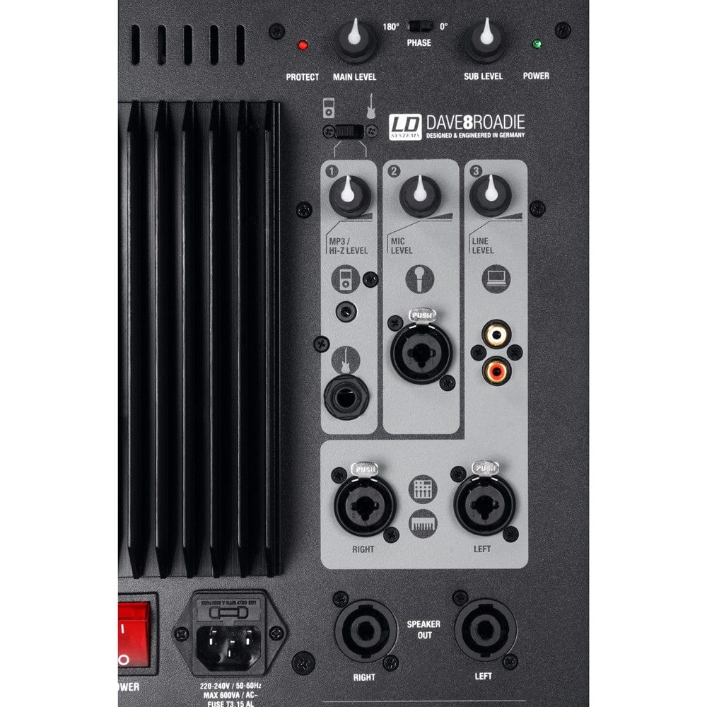 ld systems active pa speakers black ld systems dave 8 roadie portable active pa system with 3-channel mixer