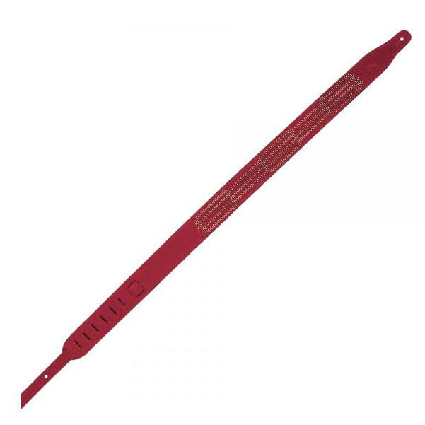 levy's guitar straps levy's ms16nh04 suede leather studded strap chain pattern - red