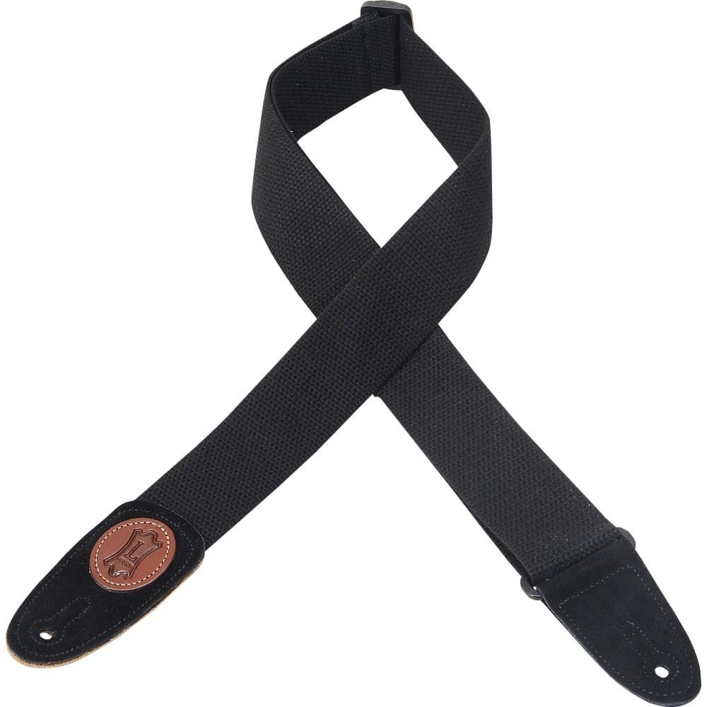 levy's guitar straps levy's mssc8-blk 2 inch signature series cotton guitar strap with suede ends- black