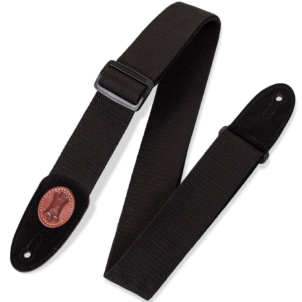 levy's guitar straps levy's mssc8-blk 2 inch signature series cotton guitar strap with suede ends- black