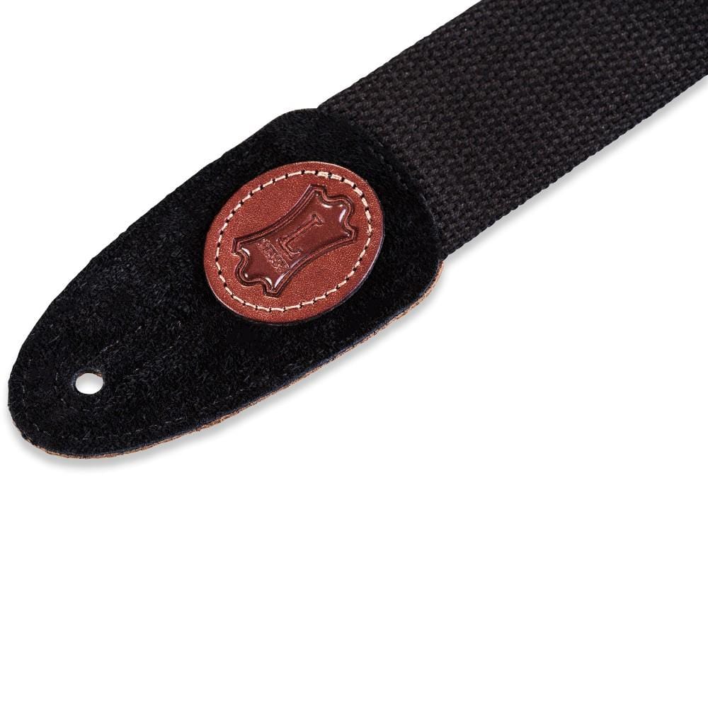 levy's guitar straps levy's mssc8-blk 2 inch signature series cotton guitar strap with suede ends- black