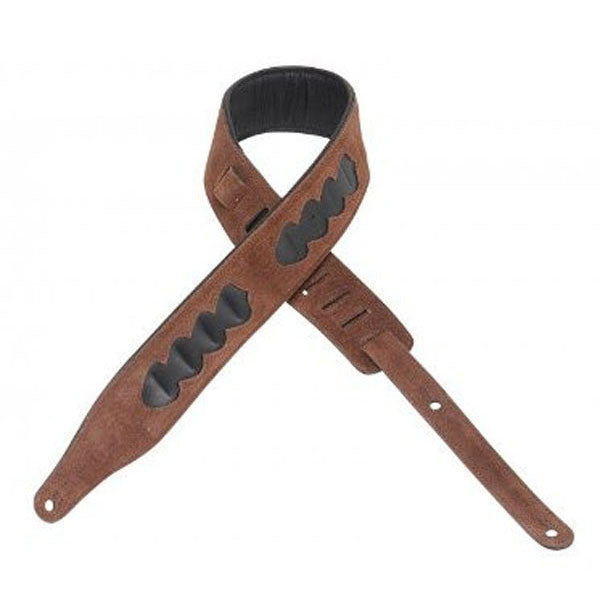 levy's guitar straps levys 2.5inch ms17ph-brown suede leather guitar strap