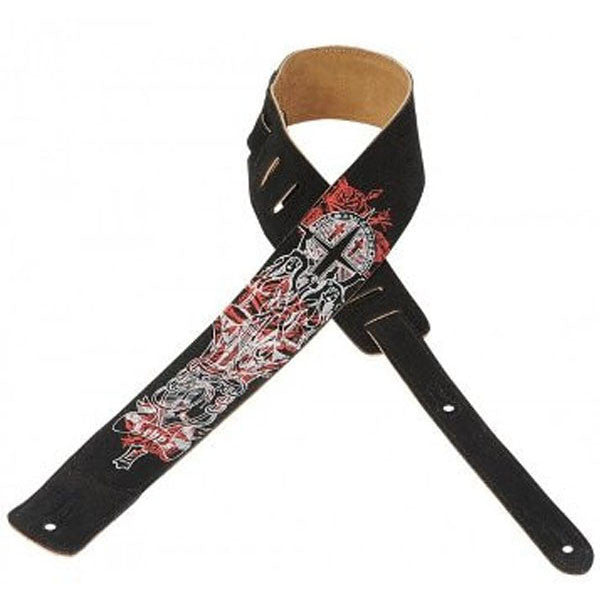 levy's guitar straps levys 2.5inch ms1p-002 suede leather guitar strap