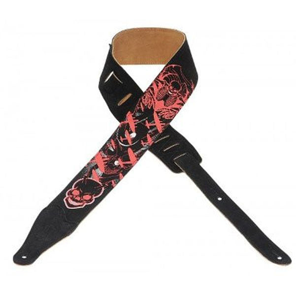 levy's guitar straps levys 2.5inch ms26p-006 suede leather guitar strap
